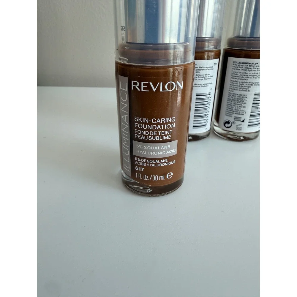 Revlon Illuminance Foundation Women 1oz 517 Deep Bronze 3pk Squalane NWT